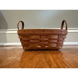 1990 Vintage Small Longaberger Oval Basket with Loop Handles